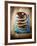 Four Doughnuts with Chocolate Glaze, Stacked-Michael Löffler-Framed Photographic Print