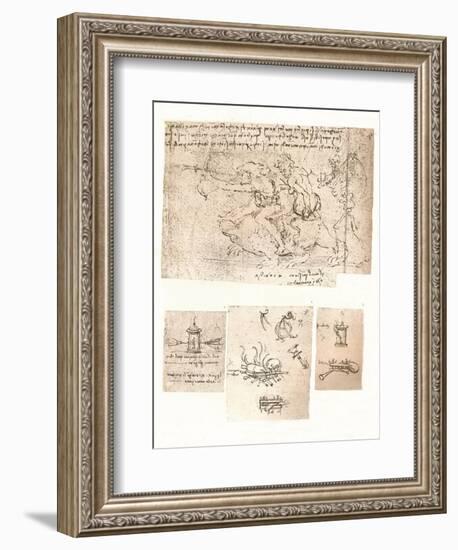 Four drawings of allegorical representations, c1472-c1519 (1883)-Leonardo Da Vinci-Framed Giclee Print