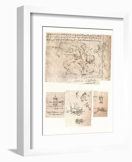 Four drawings of allegorical representations, c1472-c1519 (1883)-Leonardo Da Vinci-Framed Giclee Print