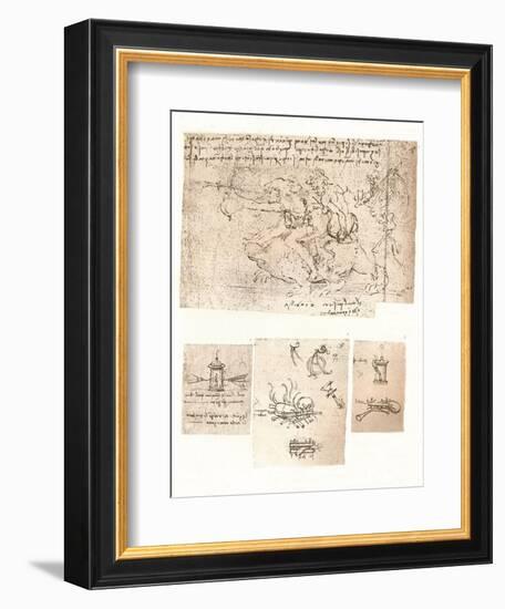 Four drawings of allegorical representations, c1472-c1519 (1883)-Leonardo Da Vinci-Framed Giclee Print