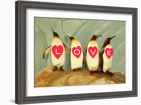 Four Emperor Penguins, LOVE-null-Framed Art Print