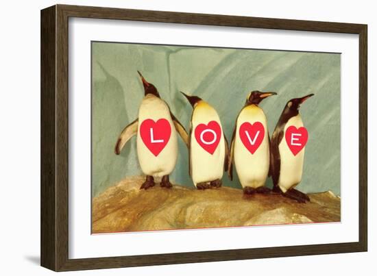 Four Emperor Penguins, LOVE-null-Framed Art Print