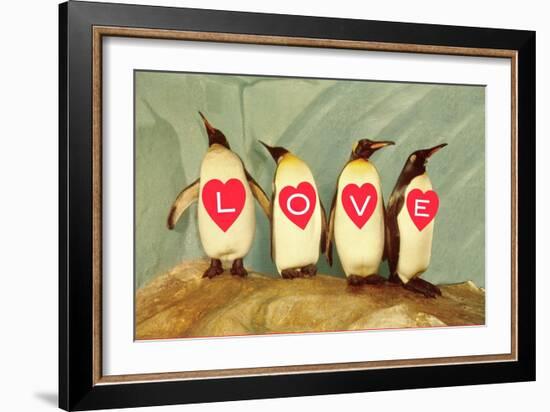 Four Emperor Penguins, LOVE-null-Framed Art Print