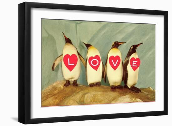 Four Emperor Penguins, LOVE-null-Framed Art Print