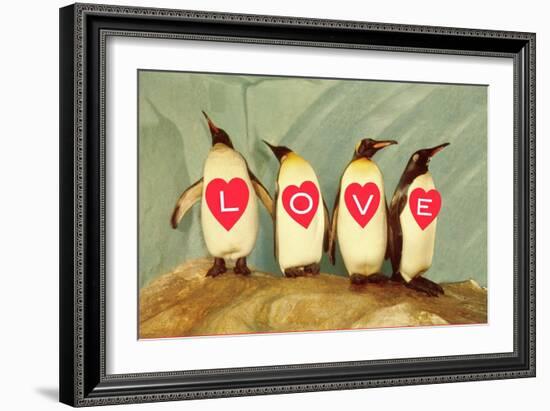 Four Emperor Penguins, LOVE-null-Framed Art Print