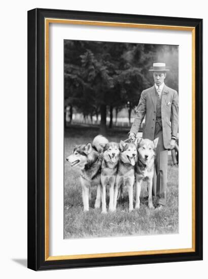 Four Eskimo Dogs at the Mineola Dog Show-null-Framed Art Print