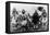 Four Eskimo Natives and Reindeer Photograph - Alaska-Lantern Press-Framed Stretched Canvas