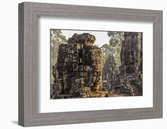 Four-Faced Towers in Prasat Bayon, Angkor Thom, Angkor, Siem Reap, Cambodia-Michael Nolan-Framed Photographic Print