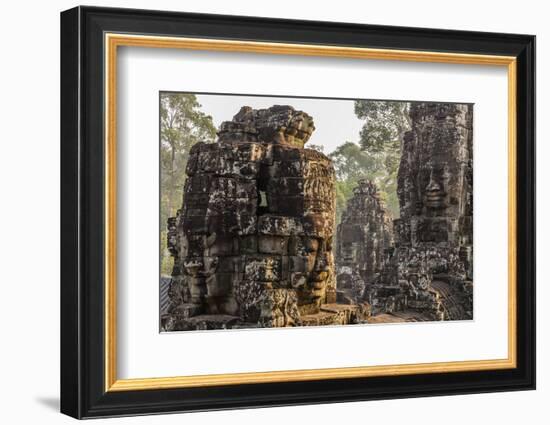 Four-Faced Towers in Prasat Bayon, Angkor Thom, Angkor, Siem Reap, Cambodia-Michael Nolan-Framed Photographic Print