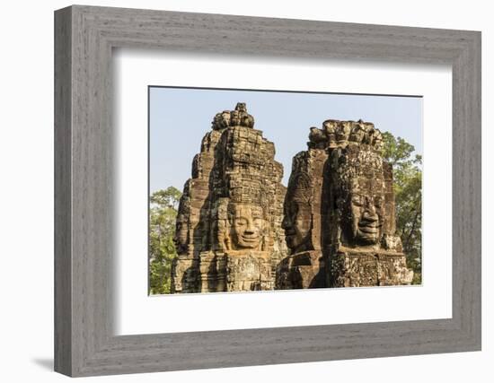 Four-Faced Towers in Prasat Bayon, Angkor Thom, Angkor, Siem Reap, Cambodia-Michael Nolan-Framed Photographic Print