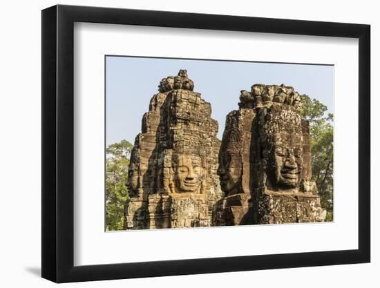 Four-Faced Towers in Prasat Bayon, Angkor Thom, Angkor, Siem Reap, Cambodia-Michael Nolan-Framed Photographic Print