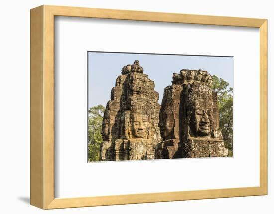 Four-Faced Towers in Prasat Bayon, Angkor Thom, Angkor, Siem Reap, Cambodia-Michael Nolan-Framed Photographic Print