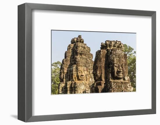 Four-Faced Towers in Prasat Bayon, Angkor Thom, Angkor, Siem Reap, Cambodia-Michael Nolan-Framed Photographic Print