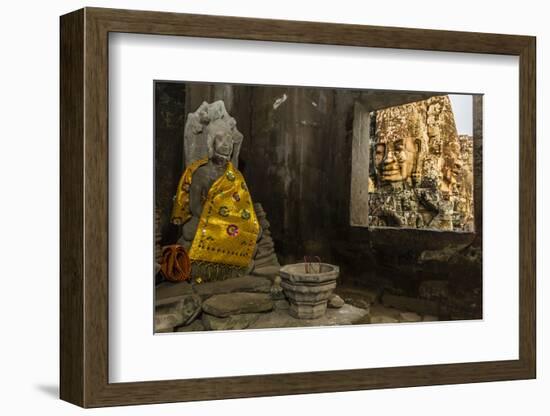 Four-Faced Towers in Prasat Bayon, Angkor Thom, Angkor, Siem Reap, Cambodia-Michael Nolan-Framed Photographic Print