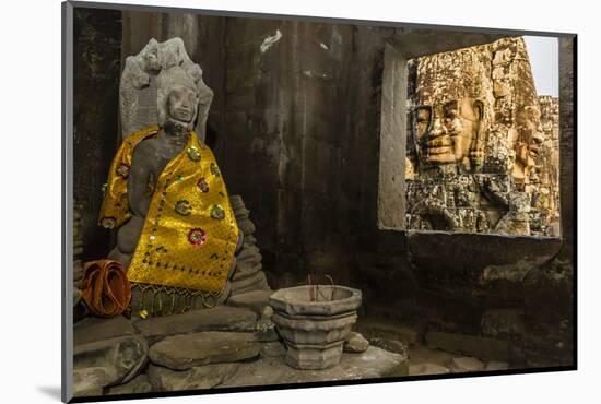 Four-Faced Towers in Prasat Bayon, Angkor Thom, Angkor, Siem Reap, Cambodia-Michael Nolan-Mounted Photographic Print