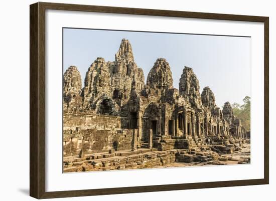 Four-Faced Towers in Prasat Bayon, Angkor Thom, Angkor, UNESCO World Heritage Site, Cambodia-Michael Nolan-Framed Photographic Print