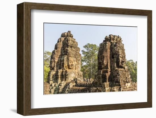Four-Faced Towers in Prasat Bayon, Angkor Thom, Angkor, UNESCO World Heritage Site, Cambodia-Michael Nolan-Framed Photographic Print