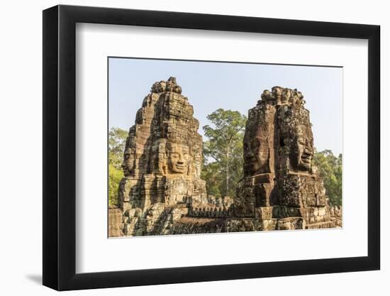 Four-Faced Towers in Prasat Bayon, Angkor Thom, Angkor, UNESCO World Heritage Site, Cambodia-Michael Nolan-Framed Photographic Print