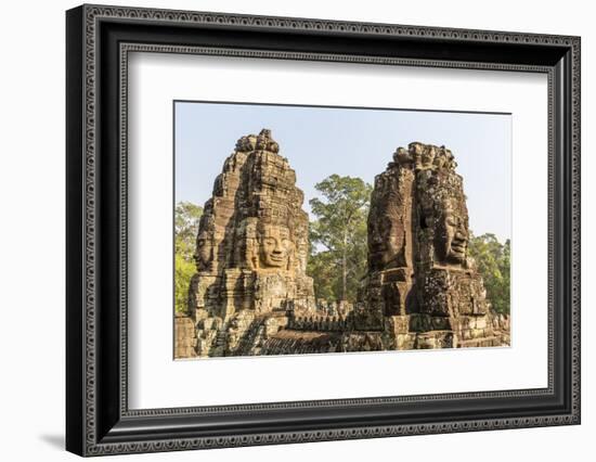 Four-Faced Towers in Prasat Bayon, Angkor Thom, Angkor, UNESCO World Heritage Site, Cambodia-Michael Nolan-Framed Photographic Print