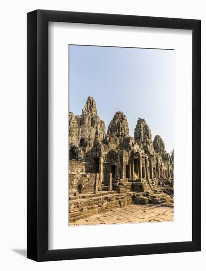 Four-Faced Towers in Prasat Bayon, Angkor Thom, Angkor, UNESCO World Heritage Site, Cambodia-Michael Nolan-Framed Photographic Print