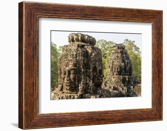 Four-Faced Towers in Prasat Bayon, Angkor Thom, Angkor, UNESCO World Heritage Site, Cambodia-Michael Nolan-Framed Photographic Print