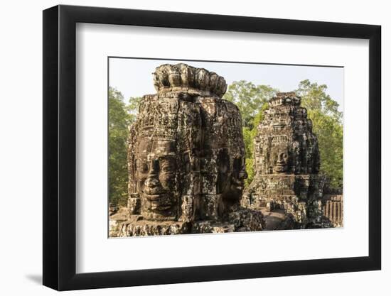 Four-Faced Towers in Prasat Bayon, Angkor Thom, Angkor, UNESCO World Heritage Site, Cambodia-Michael Nolan-Framed Photographic Print