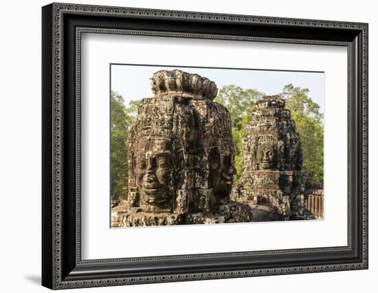 Four-Faced Towers in Prasat Bayon, Angkor Thom, Angkor, UNESCO World Heritage Site, Cambodia-Michael Nolan-Framed Photographic Print