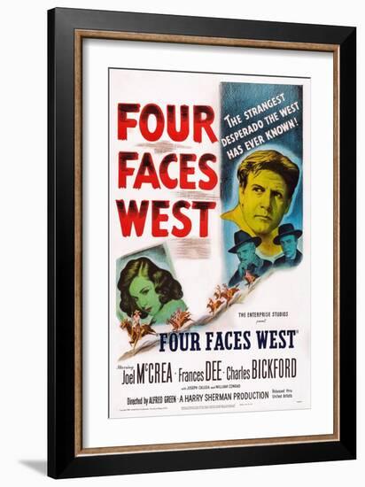 Four Faces West, from Left: Frances Dee, Charles Bickford, Joel Mccrea, Joseph Calleia, 1948-null-Framed Art Print