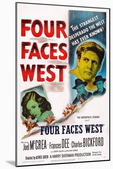 Four Faces West, from Left: Frances Dee, Charles Bickford, Joel Mccrea, Joseph Calleia, 1948-null-Mounted Art Print