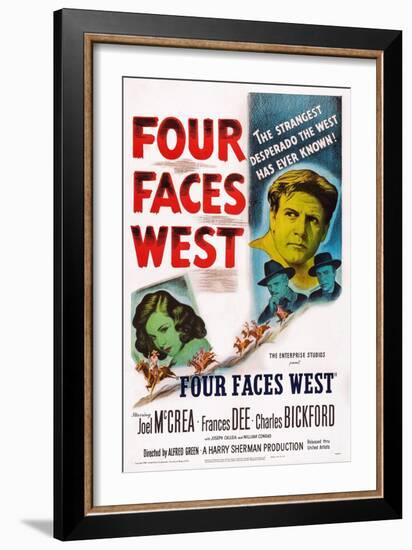 Four Faces West, from Left: Frances Dee, Charles Bickford, Joel Mccrea, Joseph Calleia, 1948-null-Framed Premium Giclee Print