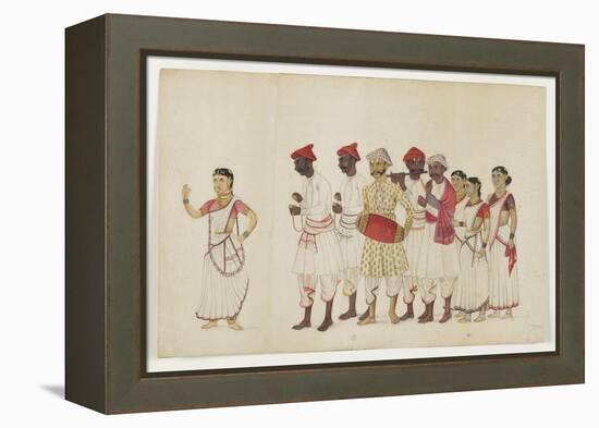 Four Female Dancers in Procession with Musicians, C.1830-null-Framed Premier Image Canvas