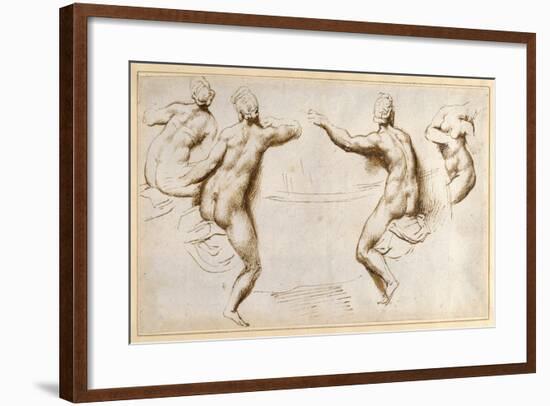 Four Female Nudes Round a Basin-Peter Paul Rubens-Framed Giclee Print