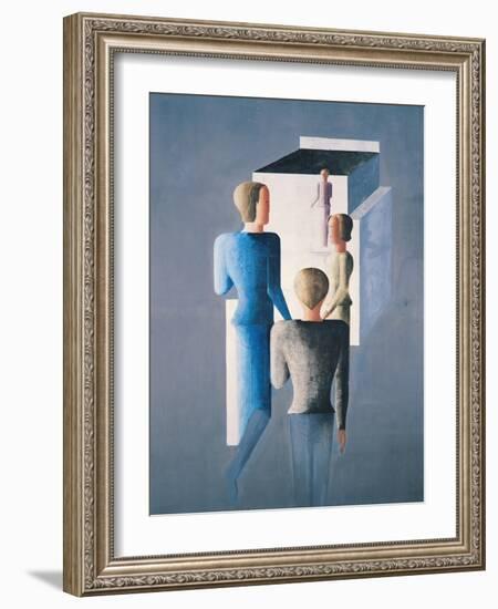 Four Figures and a Cube, 1928-Oskar Schlemmer-Framed Giclee Print