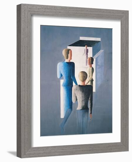 Four Figures and a Cube, 1928-Oskar Schlemmer-Framed Giclee Print