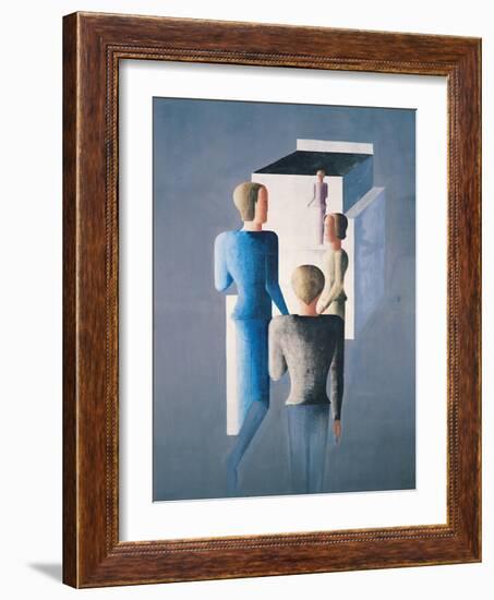 Four Figures and a Cube, 1928-Oskar Schlemmer-Framed Giclee Print