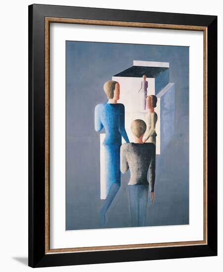 Four Figures and a Cube, 1928-Oskar Schlemmer-Framed Giclee Print