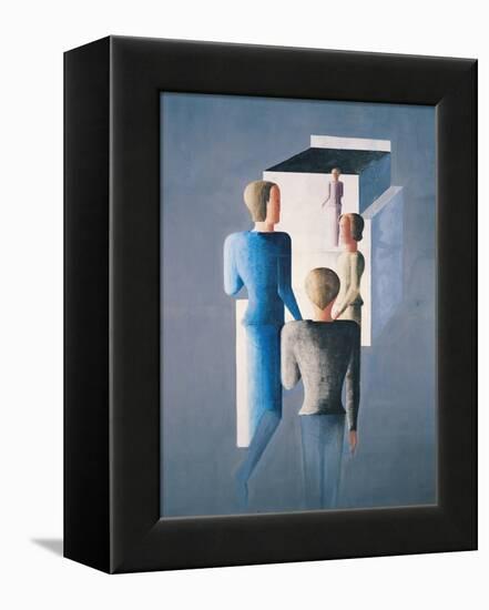 Four Figures and a Cube, 1928-Oskar Schlemmer-Framed Premier Image Canvas