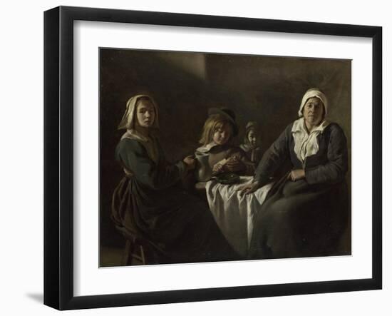 Four Figures at a Table, C. 1643-Louis Le Nain-Framed Giclee Print