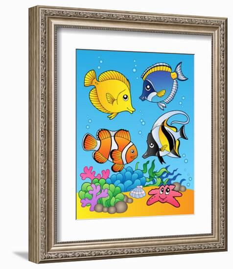 Four Fishes-Klara Viskova-Framed Art Print