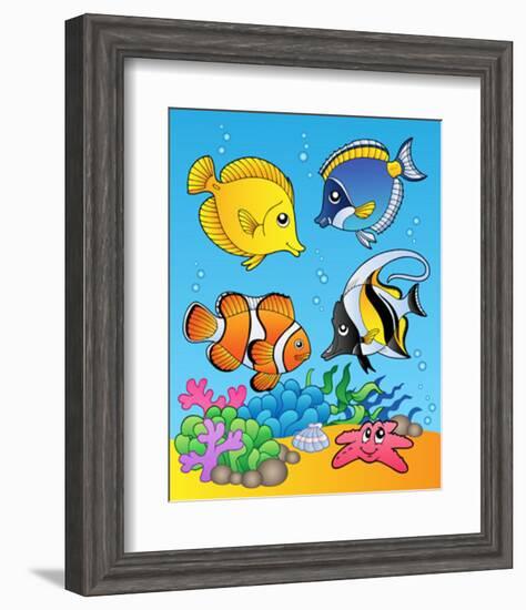 Four Fishes-Klara Viskova-Framed Art Print