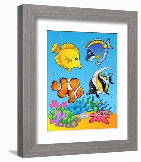 Four Fishes-Klara Viskova-Framed Art Print