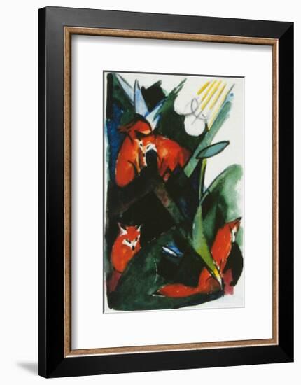 Four Foxes , Postcard to Kandinsky, c.1913-Franz Marc-Framed Art Print