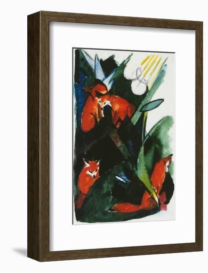 Four Foxes , Postcard to Kandinsky, c.1913-Franz Marc-Framed Art Print