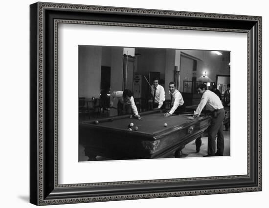 Four Friends Playing Billiards-Marisa Rastellini-Framed Photographic Print