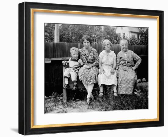 Four Generations Sit for a Portrait, Ca. 1928.-Kirn Vintage Stock-Framed Photographic Print