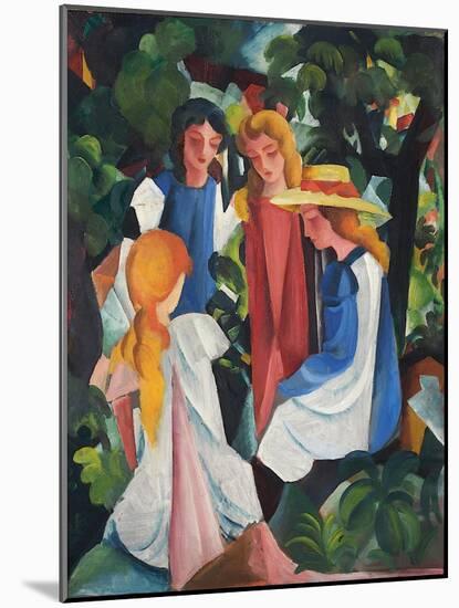 Four Girls, 1912-1913-August Macke-Mounted Giclee Print