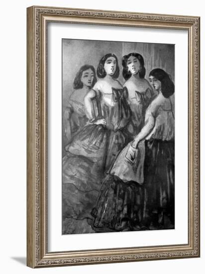 Four Girls, 19th Century-Constantin Guys-Framed Giclee Print