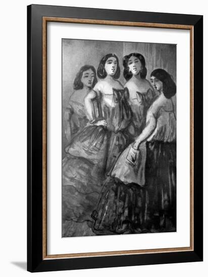 Four Girls, 19th Century-Constantin Guys-Framed Giclee Print