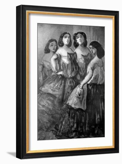 Four Girls, 19th Century-Constantin Guys-Framed Giclee Print