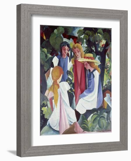 Four Girls, about 1912/13-Auguste Macke-Framed Giclee Print